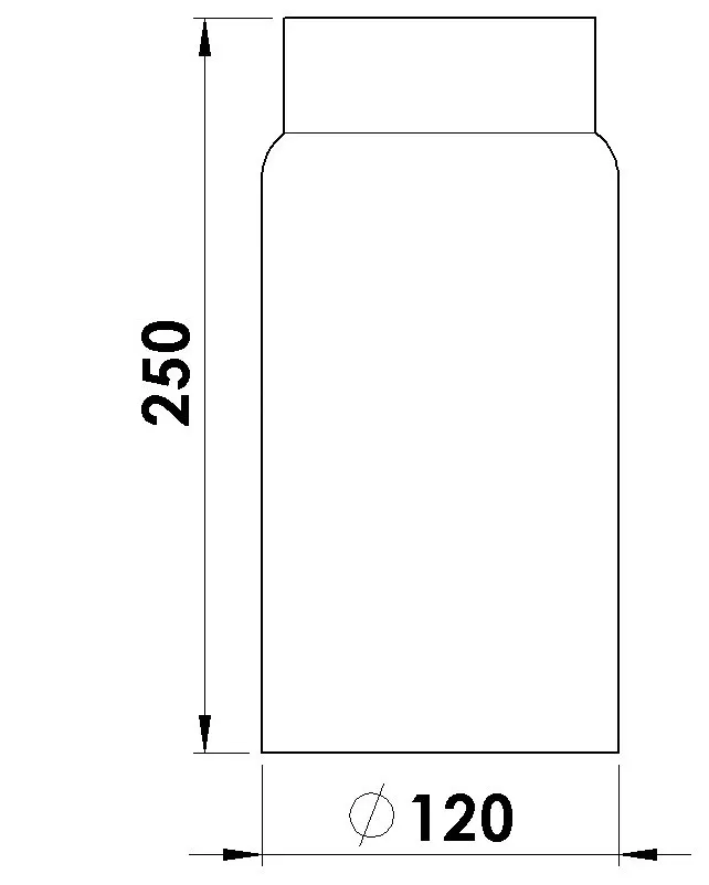Rauchrohr &oslash; 120 mm, 250 mm