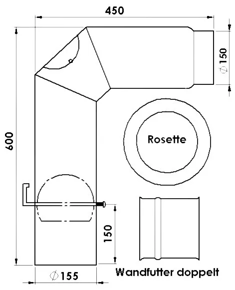 Rauchrohrset mit Segmentbogen
