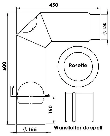 Rauchrohrset mit Segmentbogen