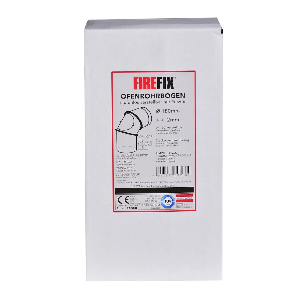 Rauchrohrbog.180mm &oslash;,2mm stark