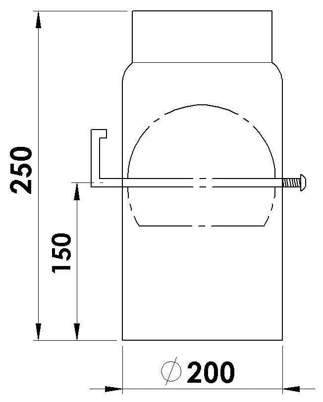 Rauchrohr &oslash; 200, 250 mm lang