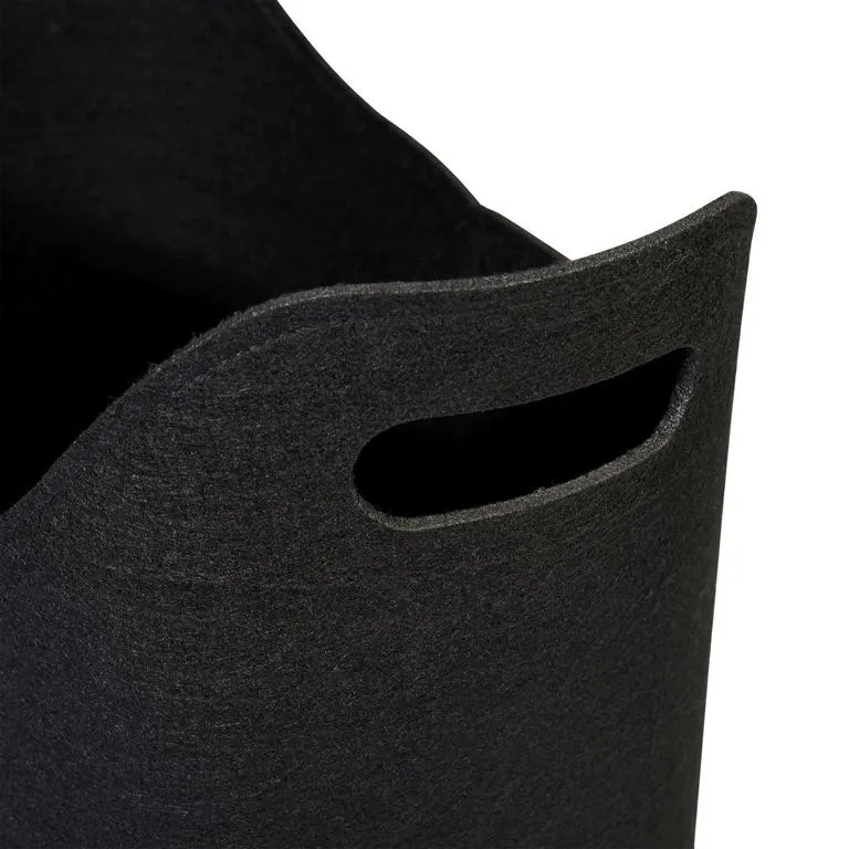 Kaminholz-Filzkorb schwarz