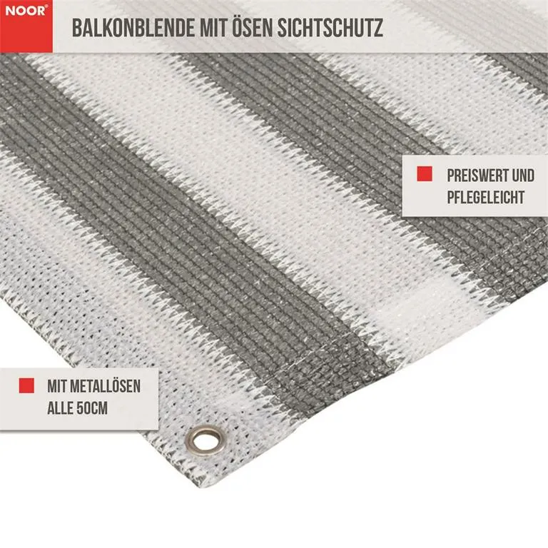 Balkonblende grau/wei&szlig;