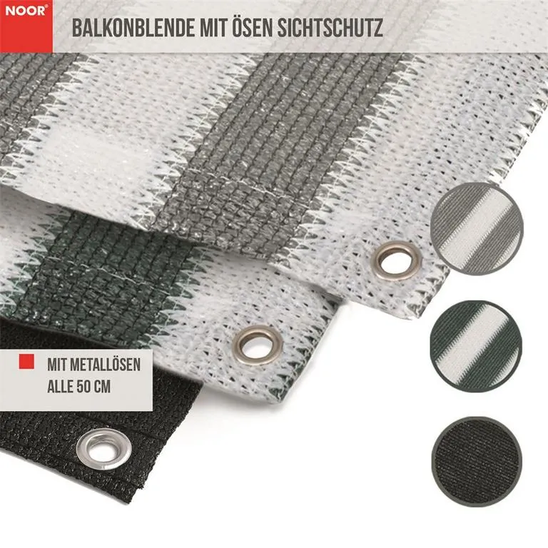 Balkonblende grau/wei&szlig;