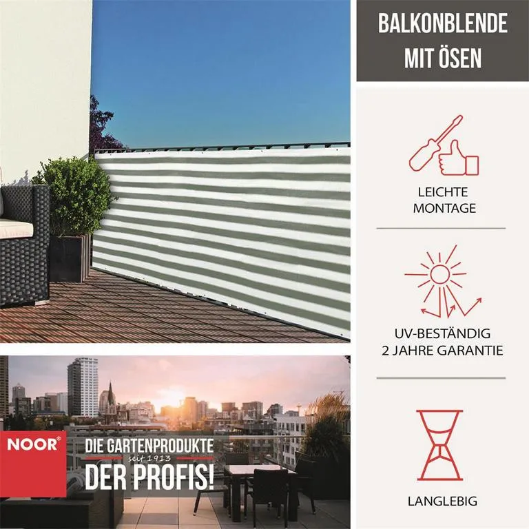 Balkonblende grau/wei&szlig;