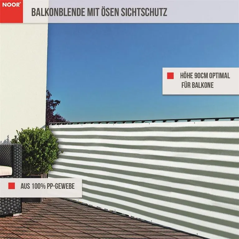 Balkonblende grau/wei&szlig;