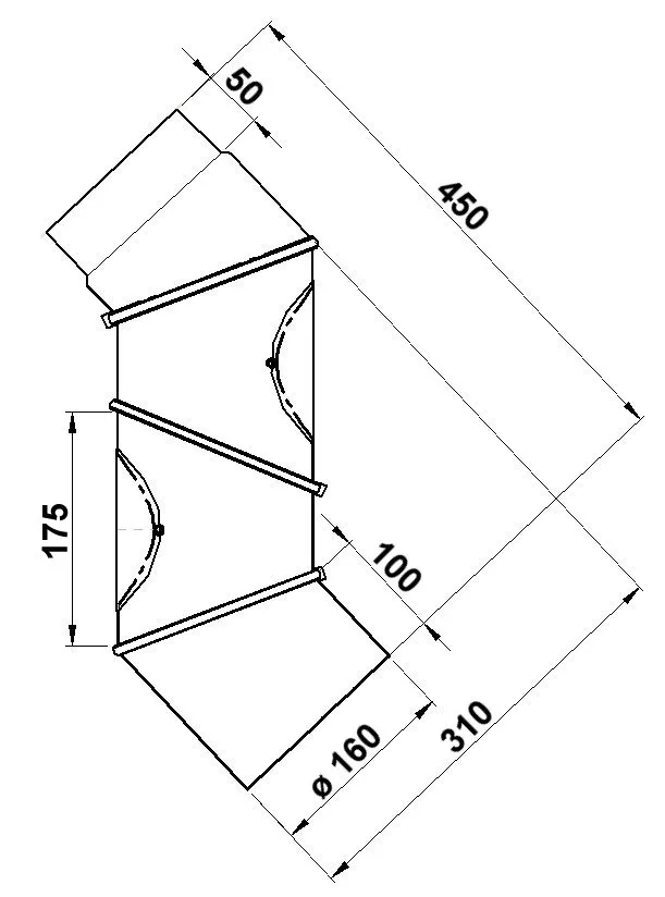 Rauchrohr 160 mm &oslash;, unlackiert
