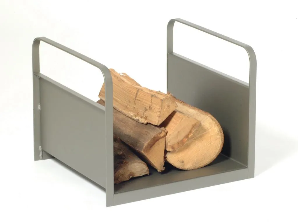 Holztrage, edelstahlfarben