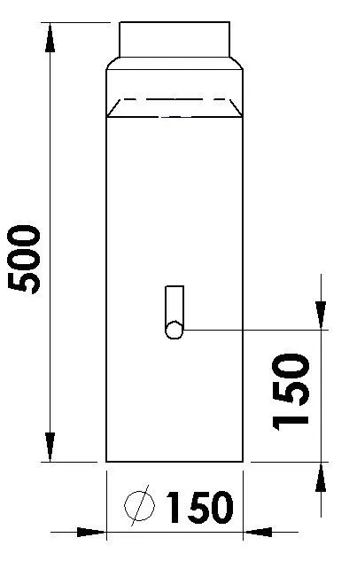 Rauchrohr 150 mm &oslash;, 500 mm