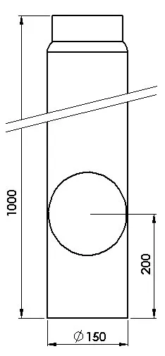 Rauchrohr 150 mm &oslash;, 1000 mm