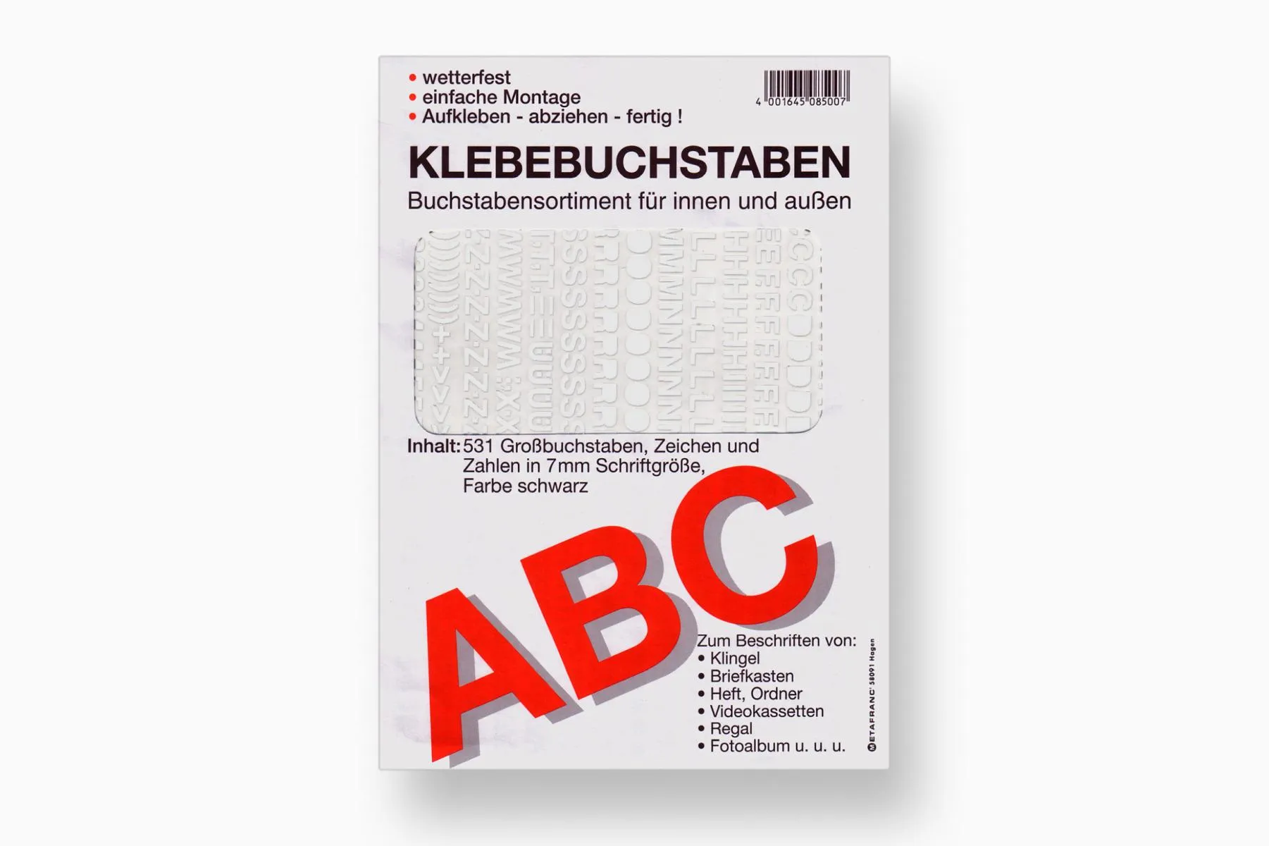 Alphabet komplett, 7 mm