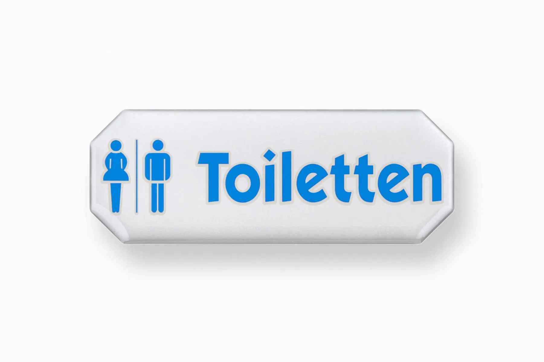3-D Hinweisschild Toiletten