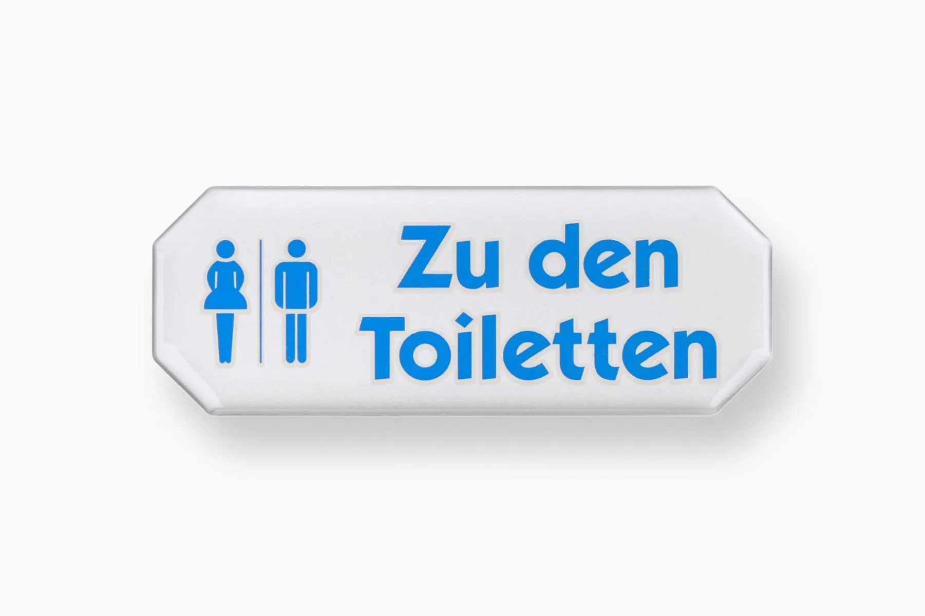 3-D Schild Zu den Toiletten