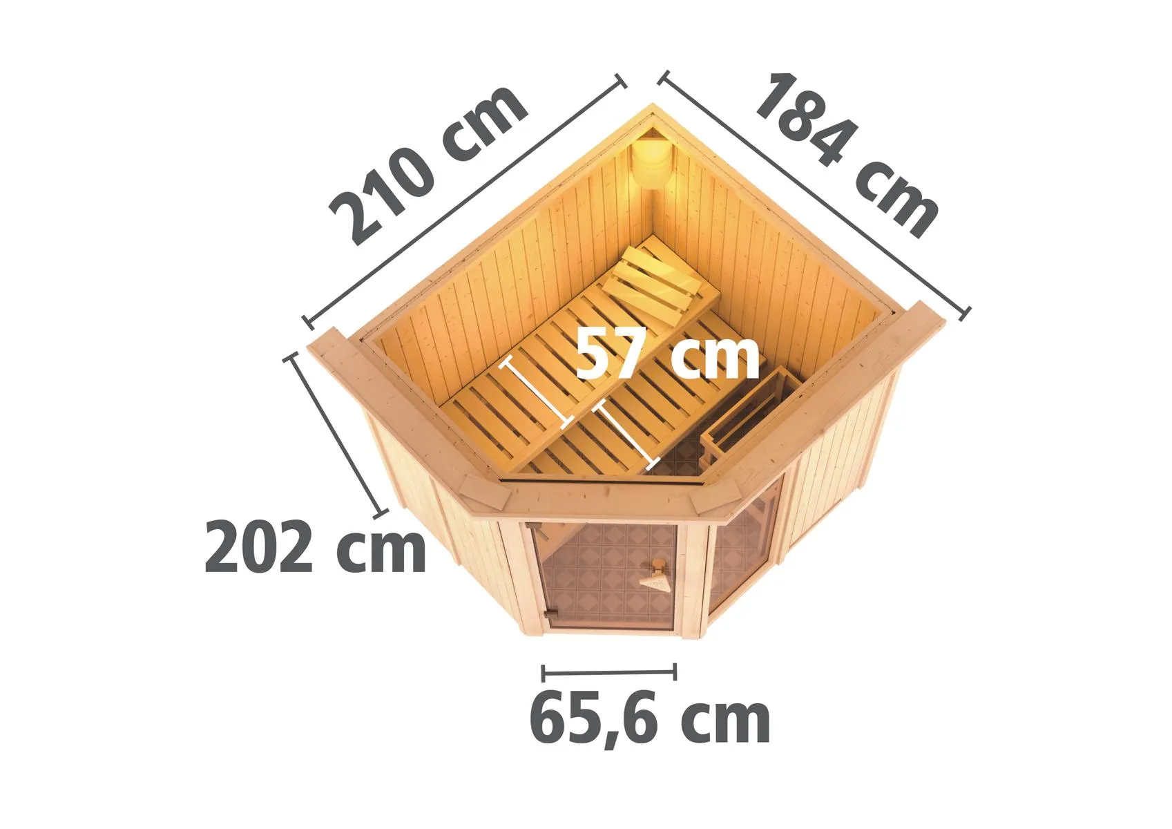 Sauna Fiona 2 Eck, o. Zub.