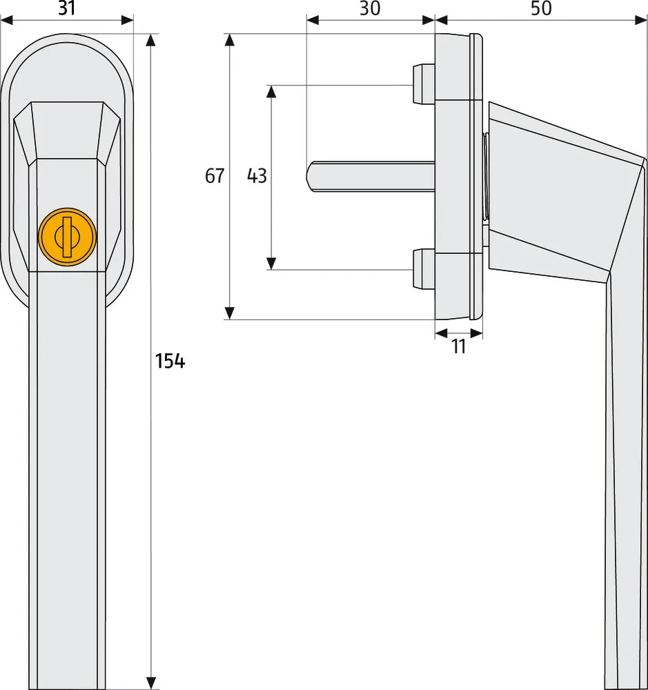 Fenstergriff abschlie&szlig;bar