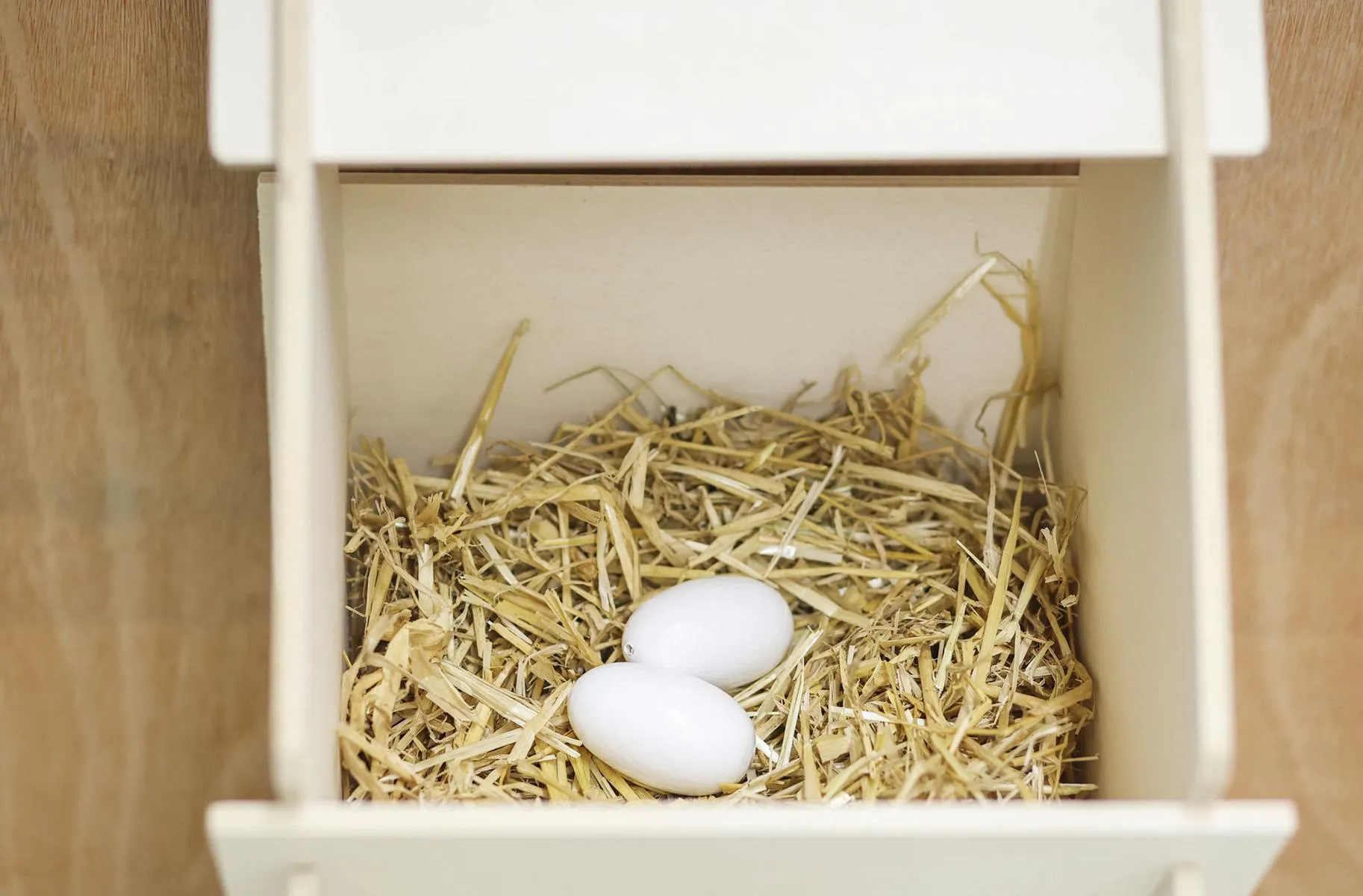 Nesteier f&uuml;r H&uuml;hner Holz