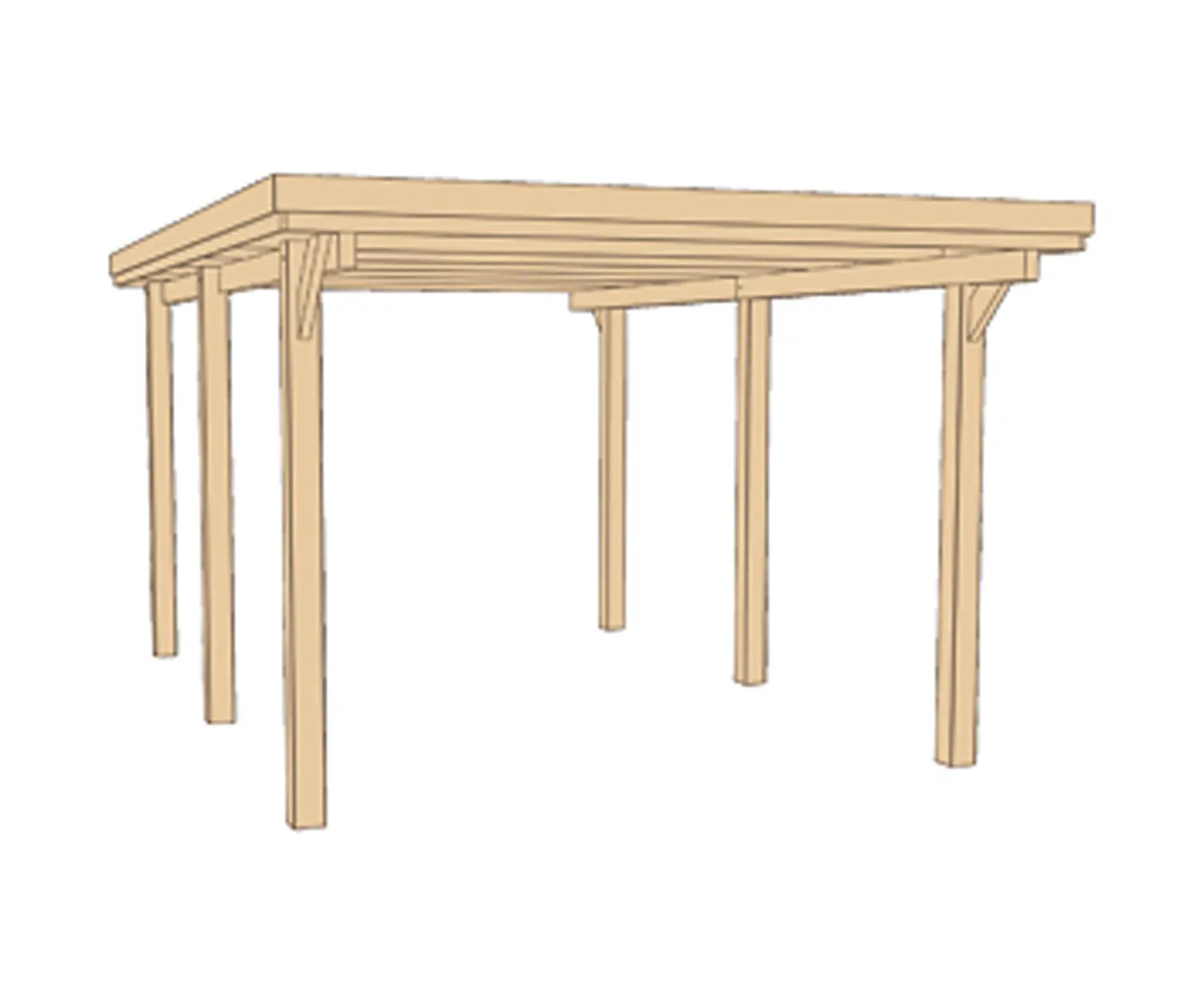 Flachdach-Carport 617 Gr. 1