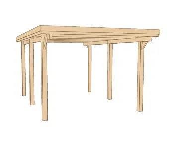 Flachdach-Carport 617 Gr. 1