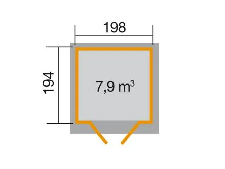 Gartenhaus 325 A, natur,19 mm
