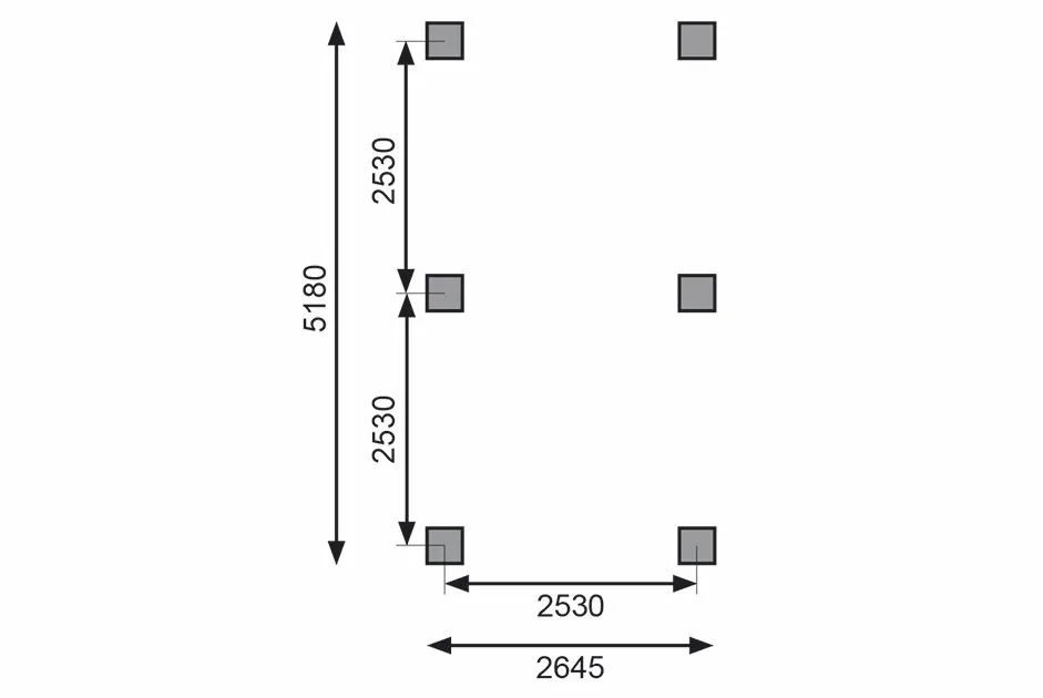 Pavillon Bergen 2, 265x517x290