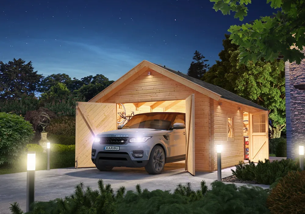 Blockhausgarage 40mm Satteld.