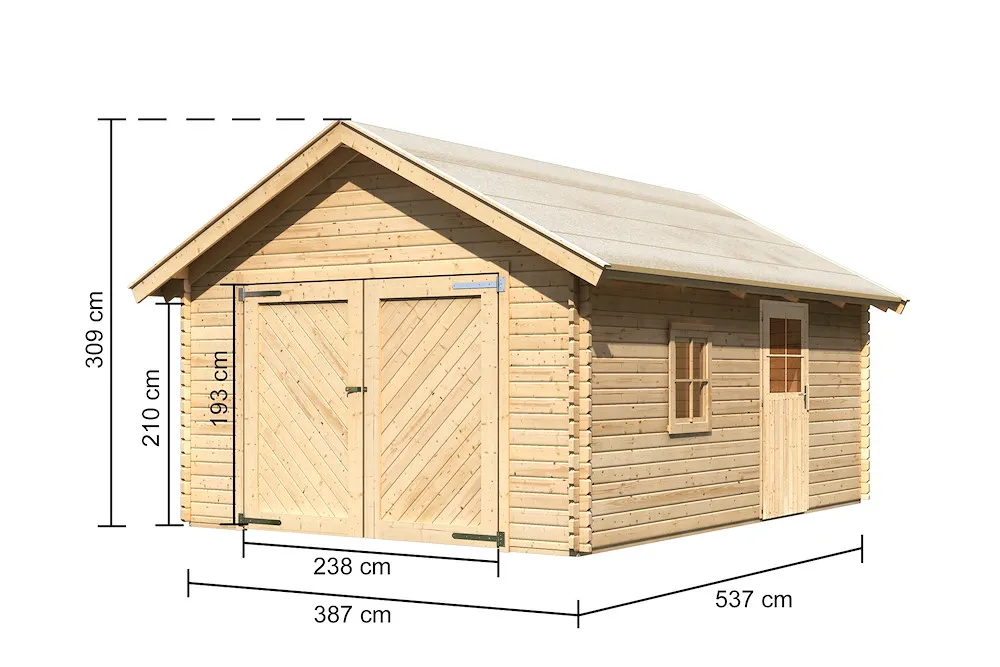 Blockhausgarage 40mm Satteld.