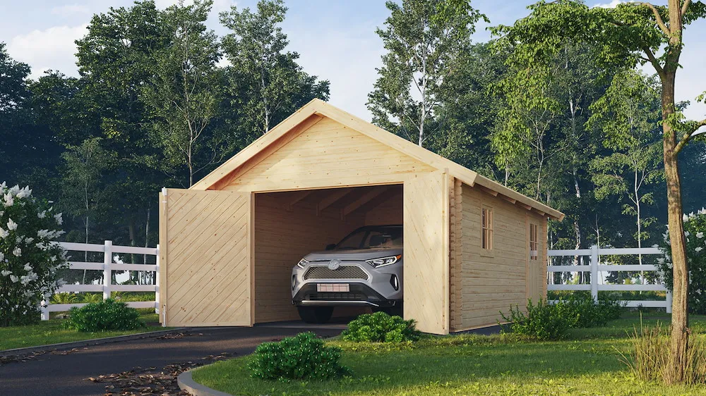 Blockhausgarage 40mm Satteld.