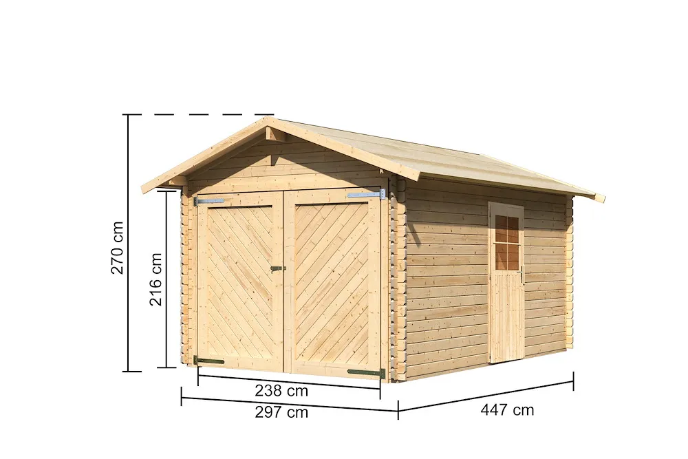 Blockbohlengarage 28mm