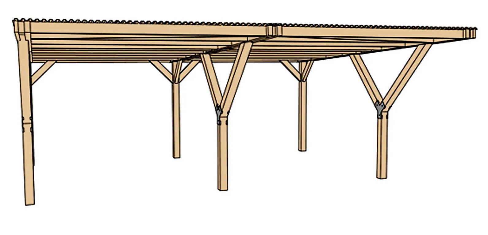 Y-Doppelcarport Duo, Stahldach