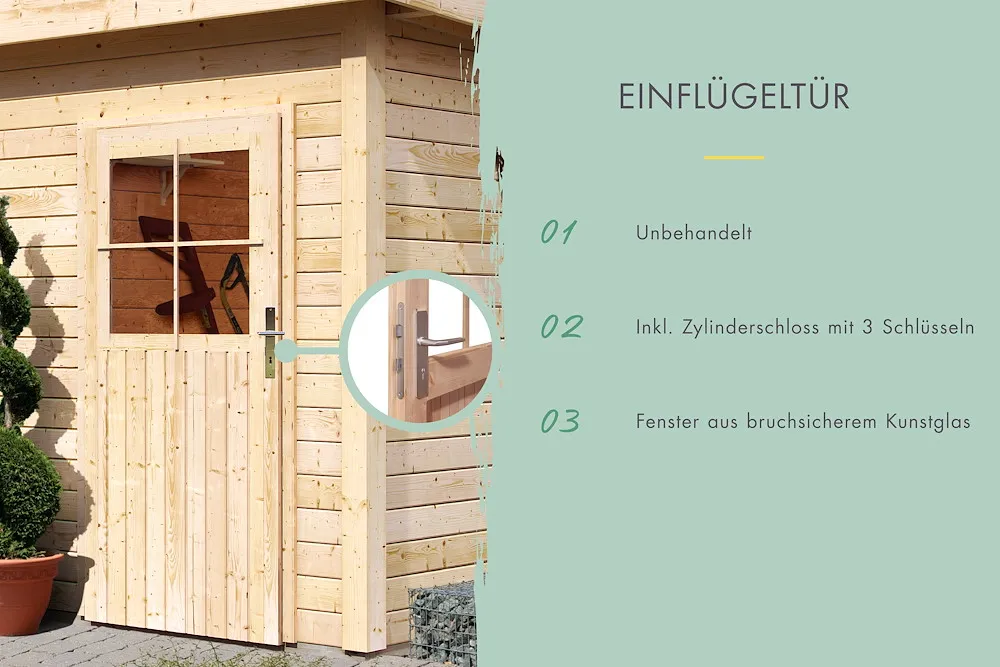 Blockhausgarage 40 mm mit Tor