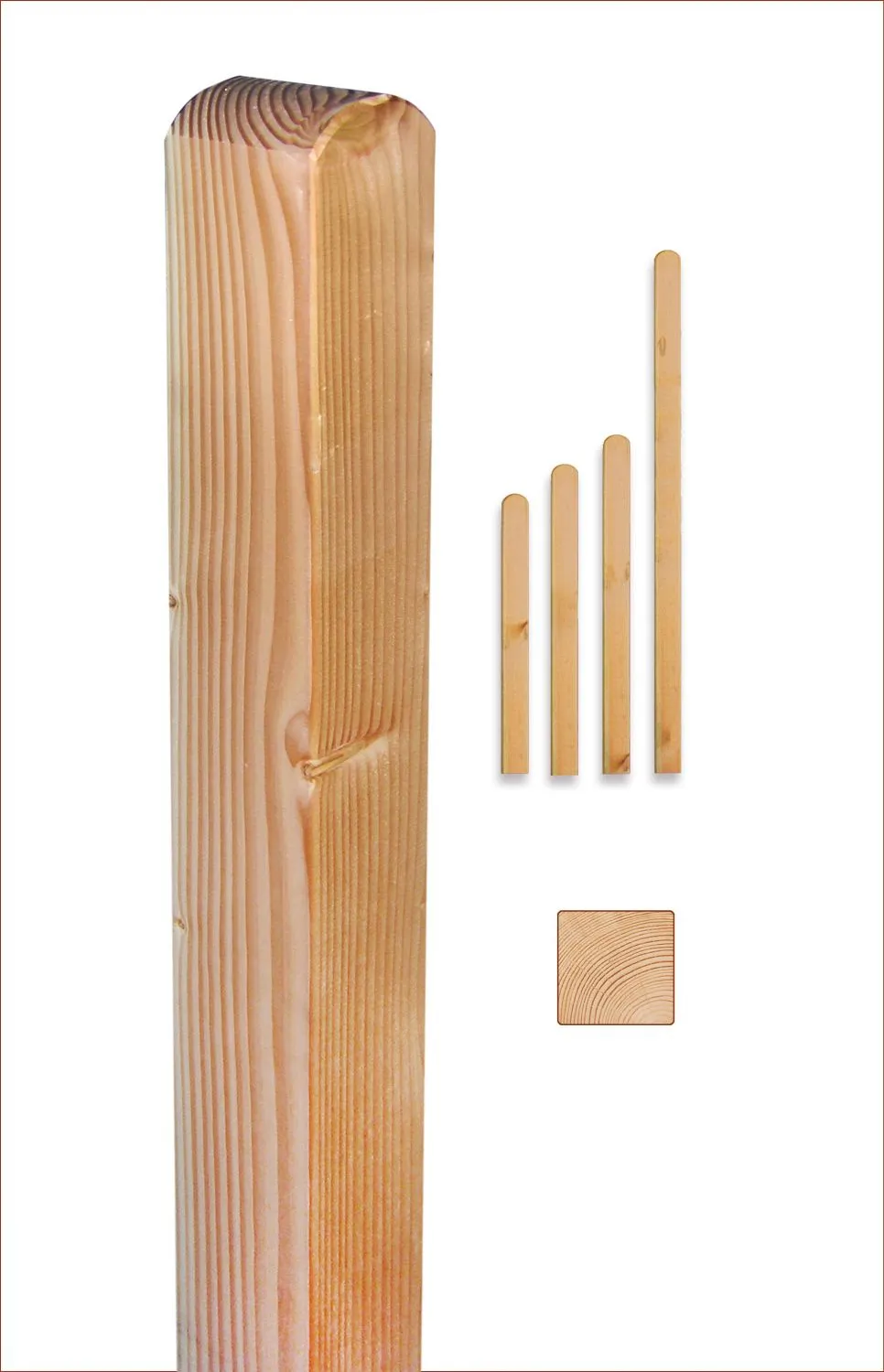 Rundkopfpfosten Douglasie roh