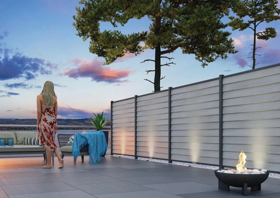 SK&Auml;R WPC-Steckzaun Sand