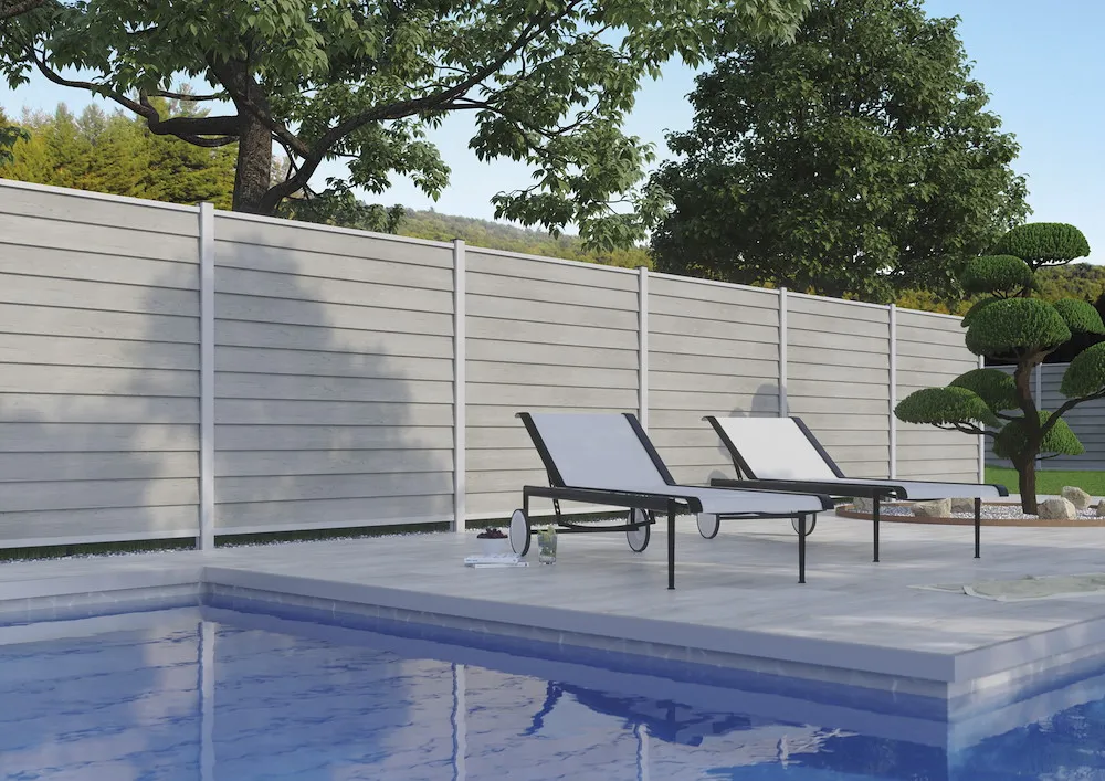 SK&Auml;R WPC-Steckzaun Sand