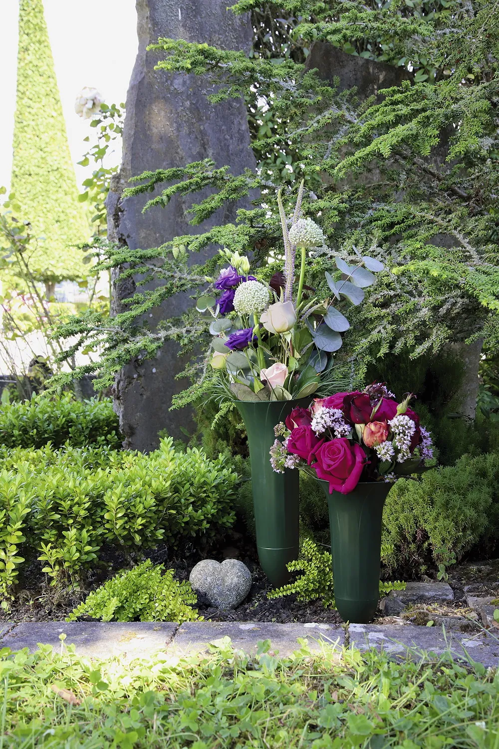 Grabvase 37 cm du.-gr&uuml;n