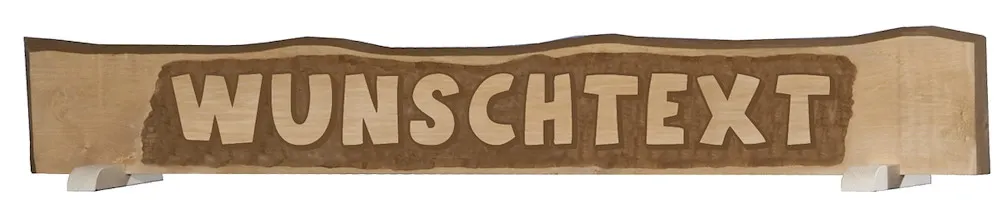 Handgeschn. Massivholzschild