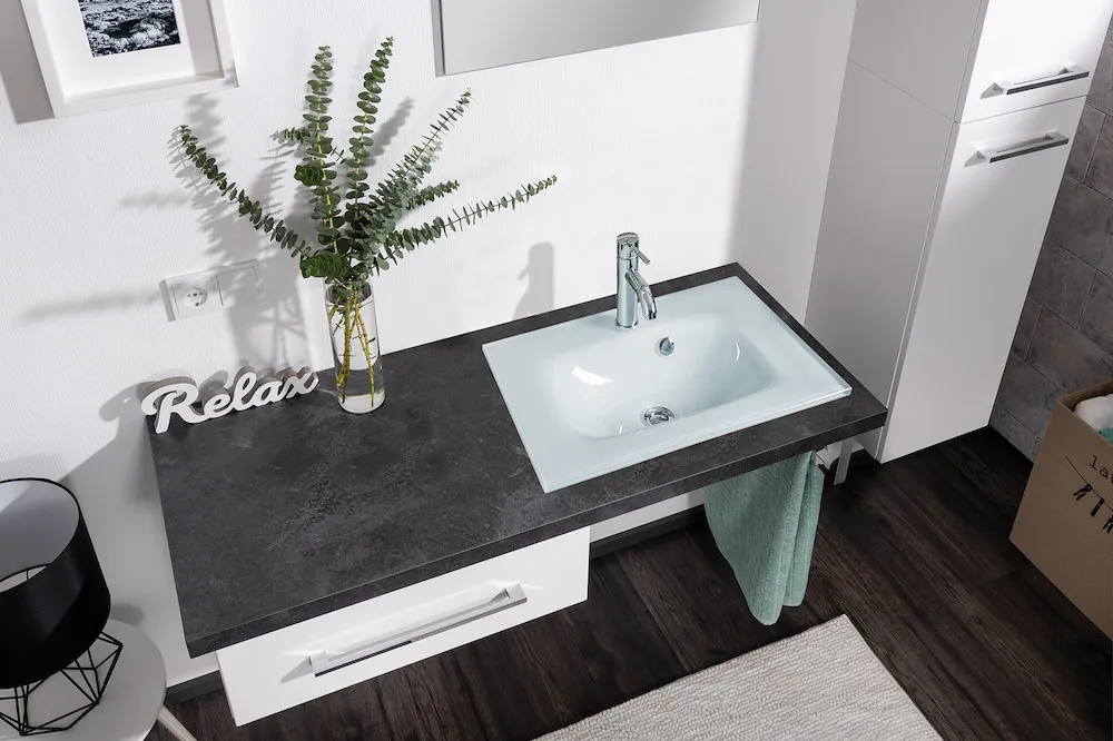 YEGA Glaswaschbecken Weiss