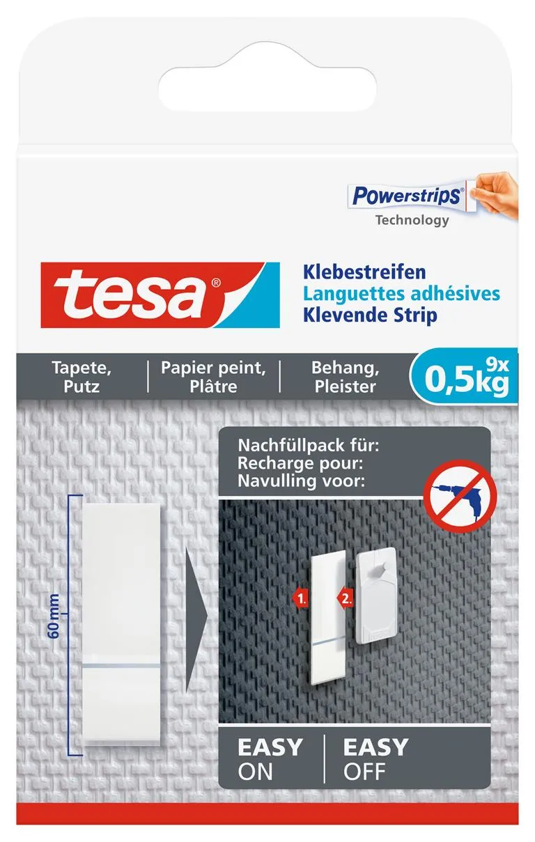 Klebestreifen Tapete, Putz