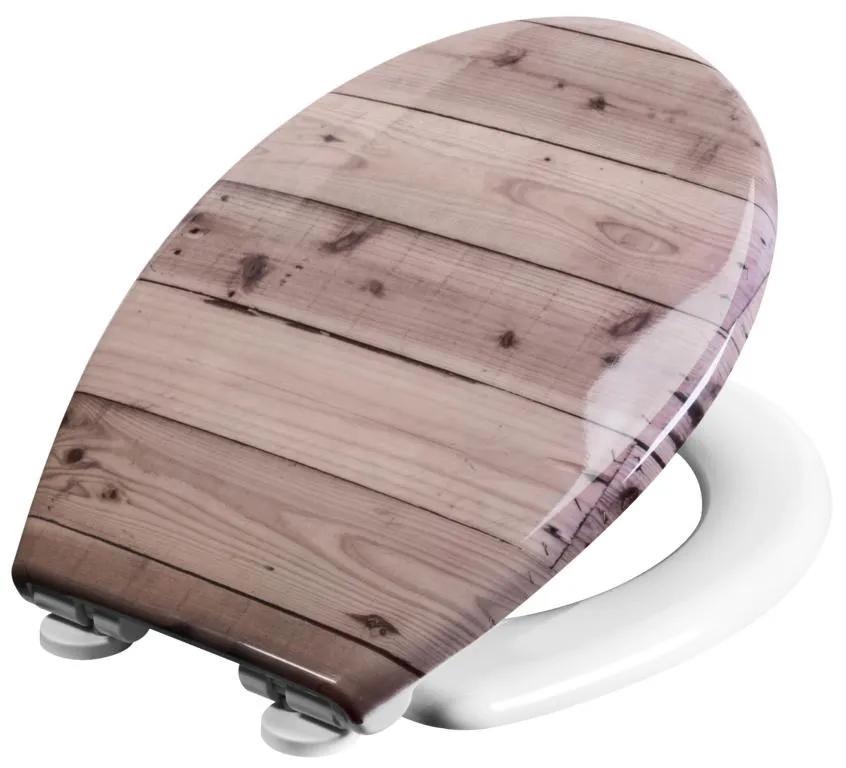 Duroplast WC-Sitzt Holzbohlen