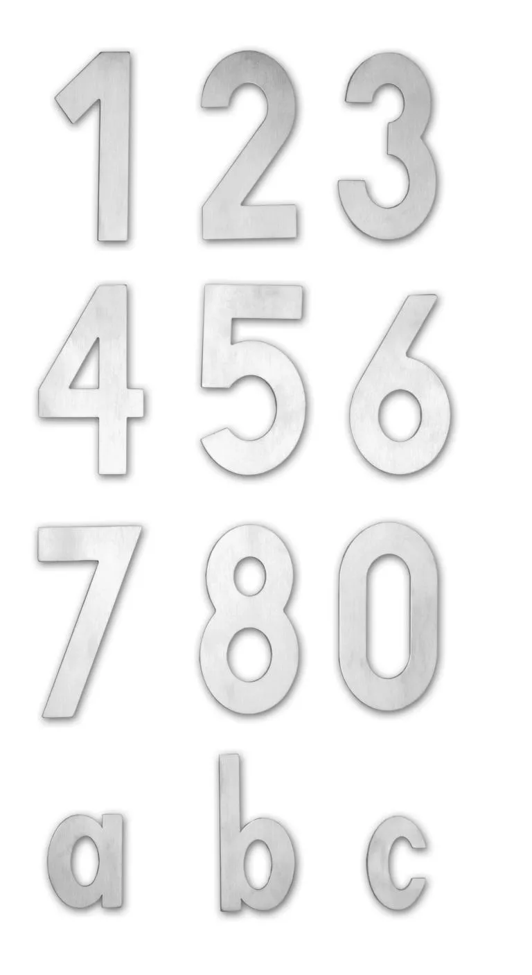 Edelstahl-Hausnummer matt, 1