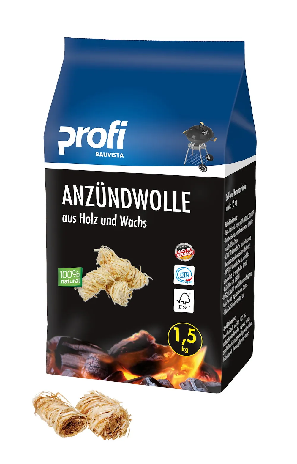 PROFI Anz&uuml;ndwolle 1,5 kg
