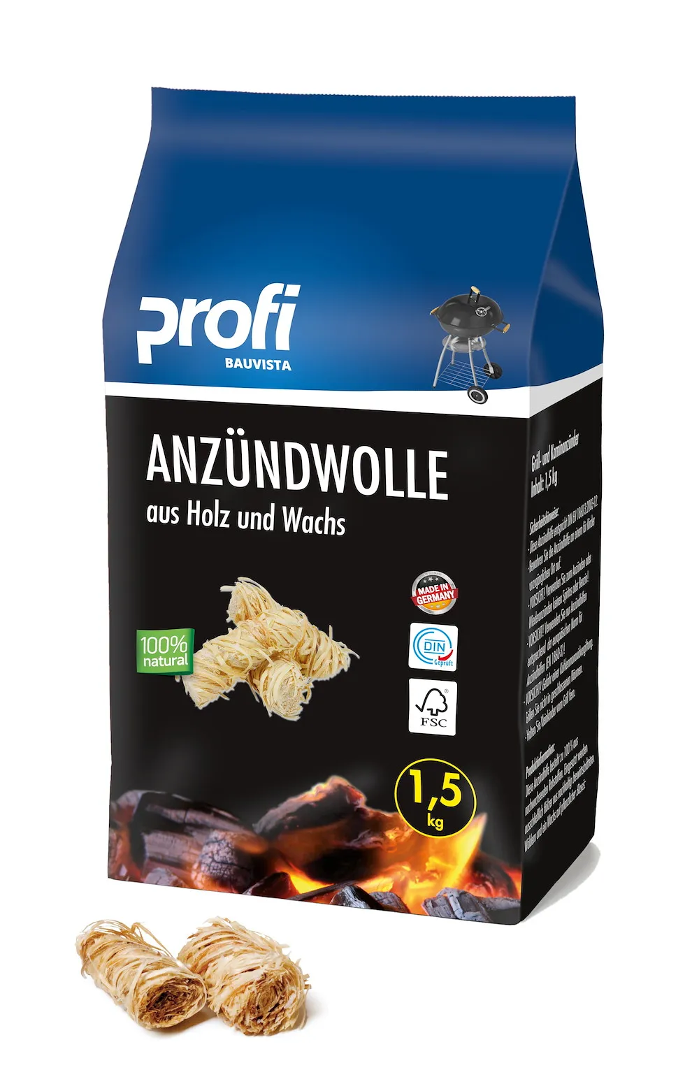 PROFI Anz&uuml;ndwolle 1,5 kg