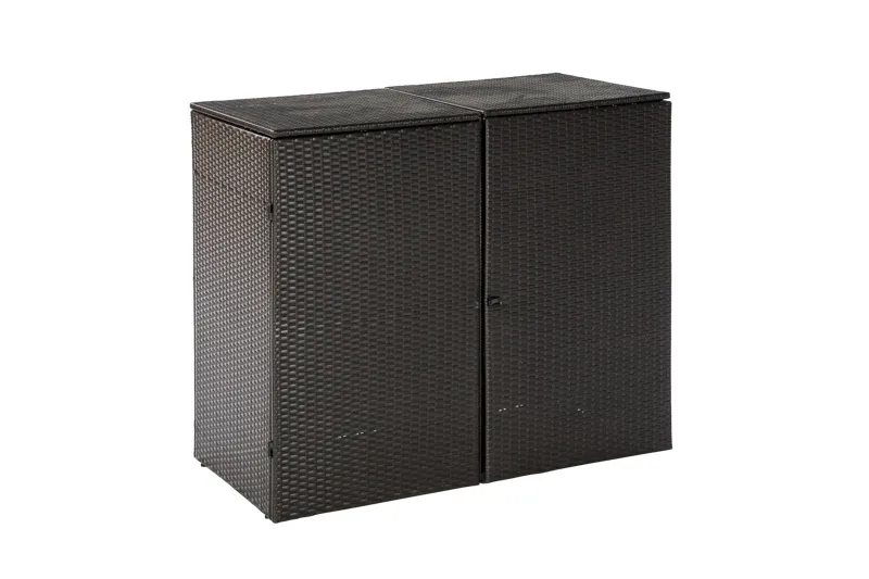 M&uuml;lltonnenabdeckung 2er braun