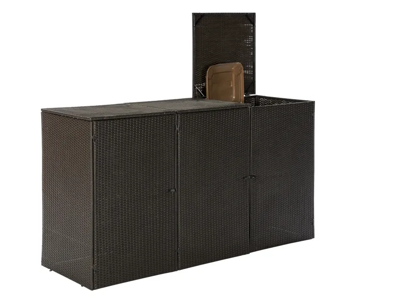 M&uuml;lltonnenabdeckung 3er braun