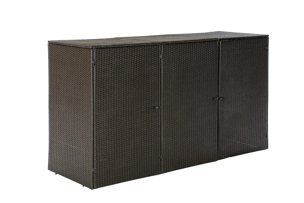 M&uuml;lltonnenabdeckung 3er braun