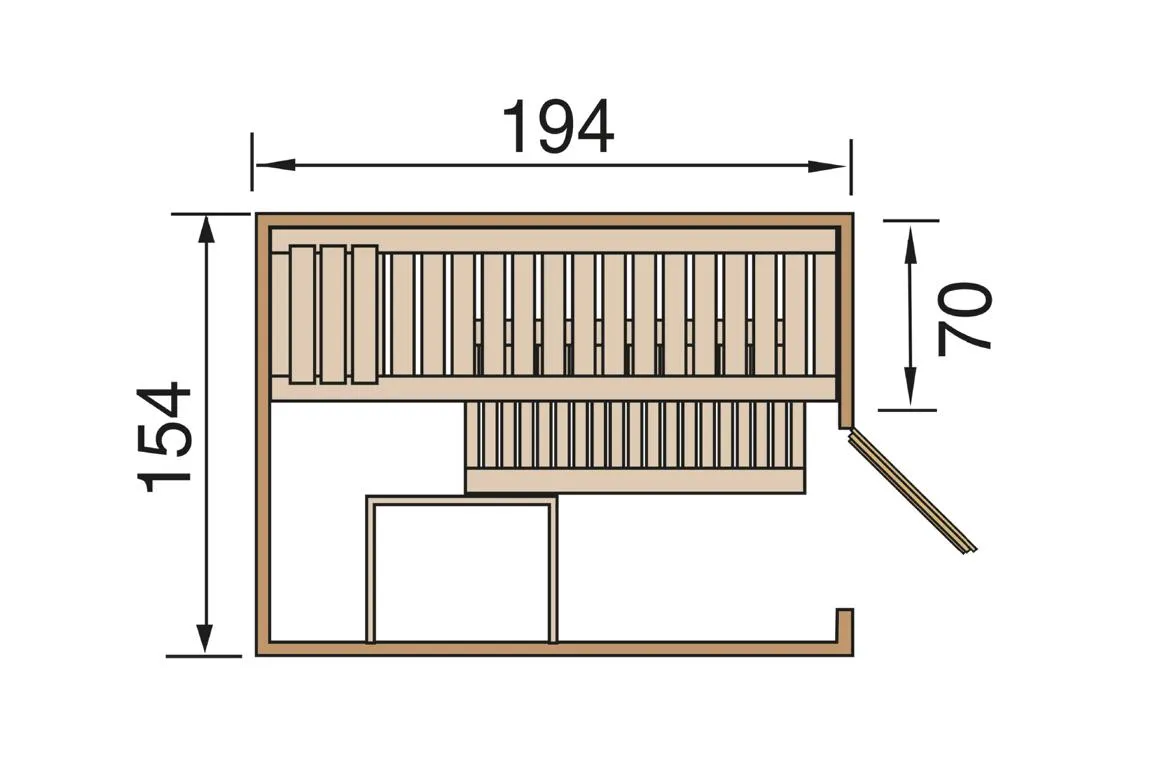 Elementsauna, b 153 x t 194 cm