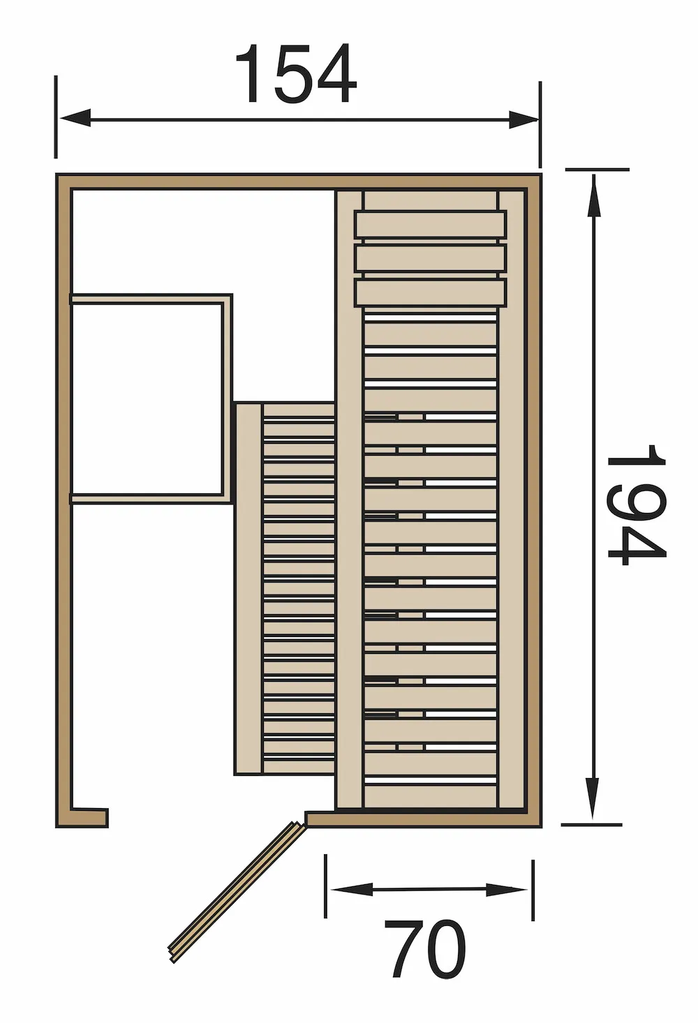 Elementsauna, b 153 x t 194 cm