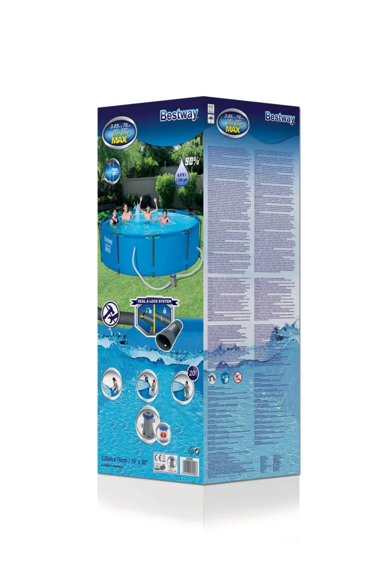 Steel Pro MAX Pool Set - Lichtgrau