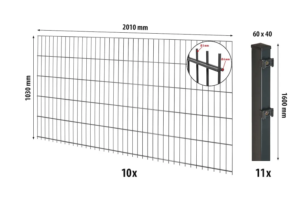 Comfort DS-Mattenzaun-Set 1030