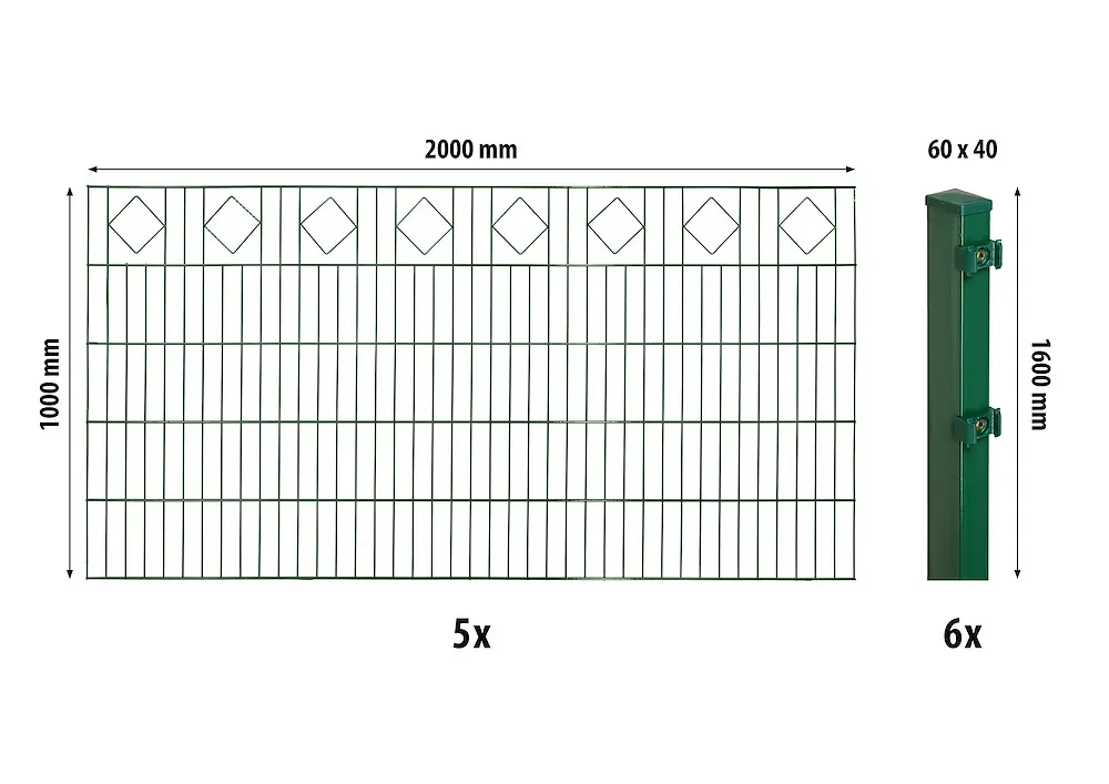 Dekor-DS-Mattenzaun-Set 1000