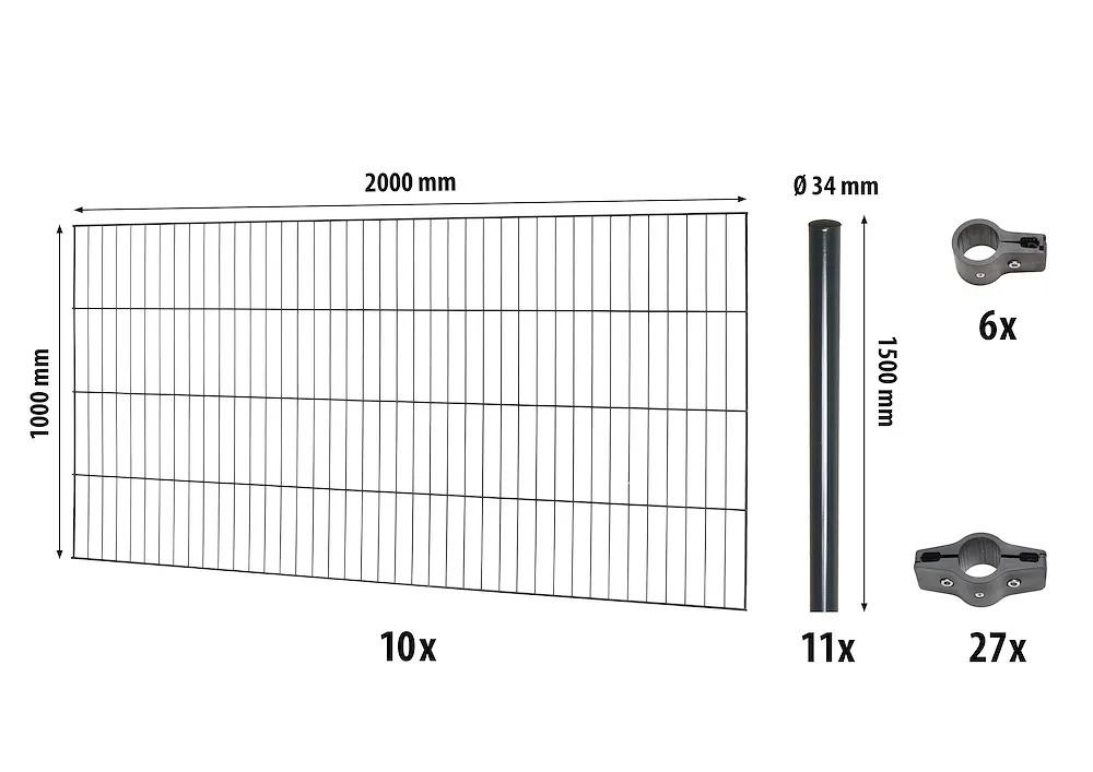 Classic ES-Mattenzaun-Set 1000